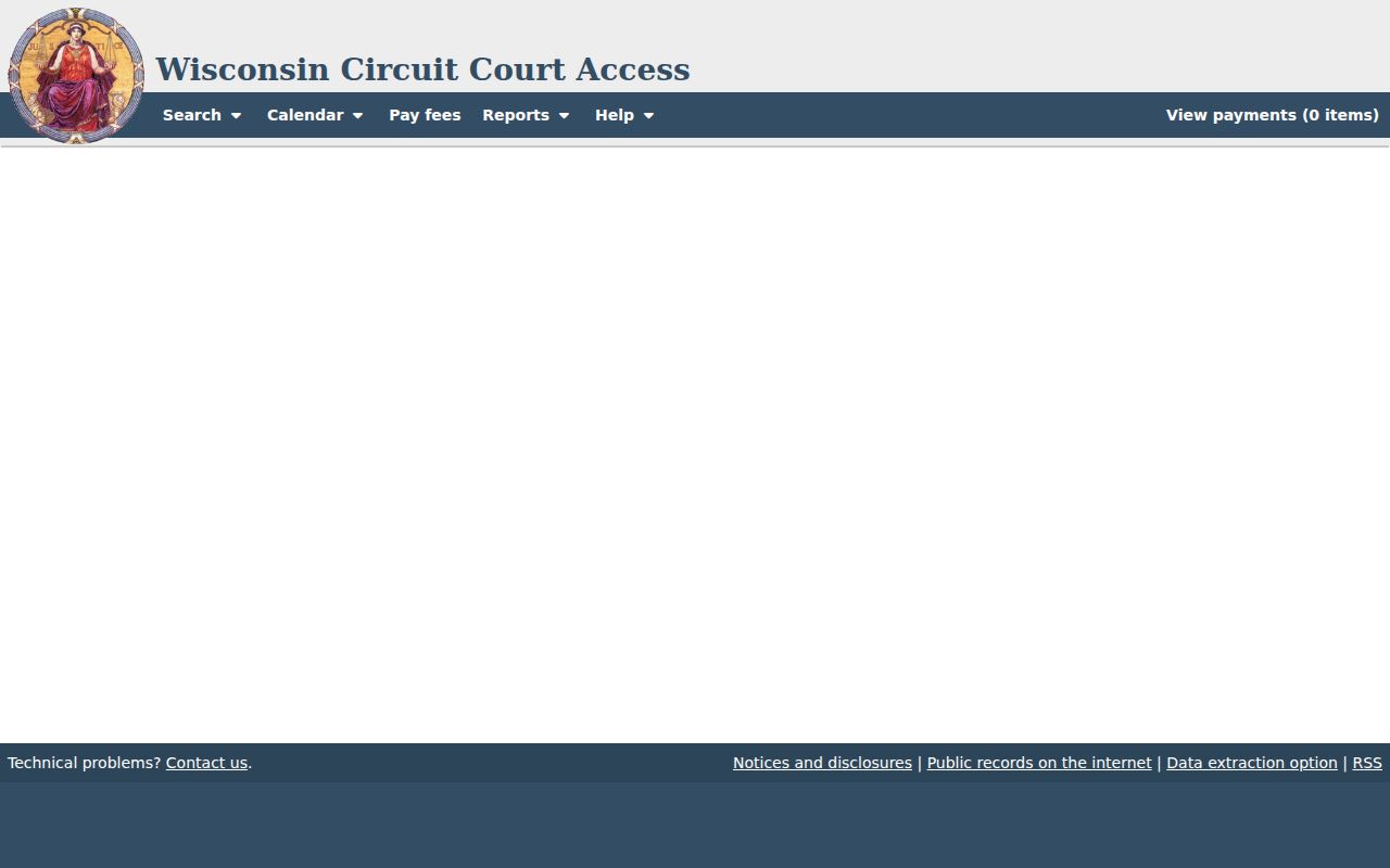 Marquette County criminal docket fields in WCCA